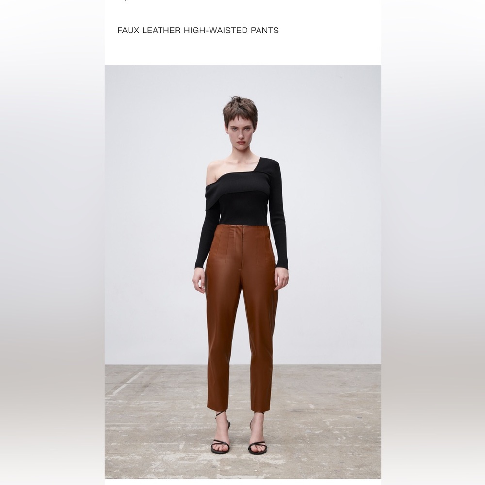 Zara faux leather high waisted pant